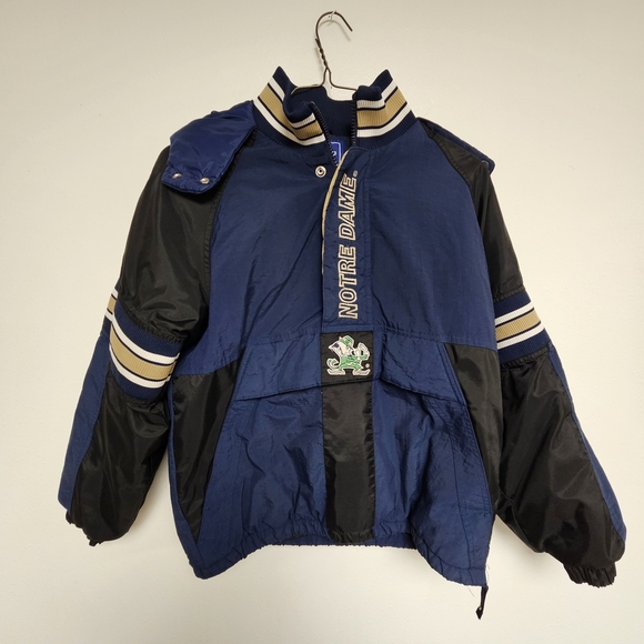 Vintage 90s Norte Dame Fighting Irish Starter Pullover Jacket Size L